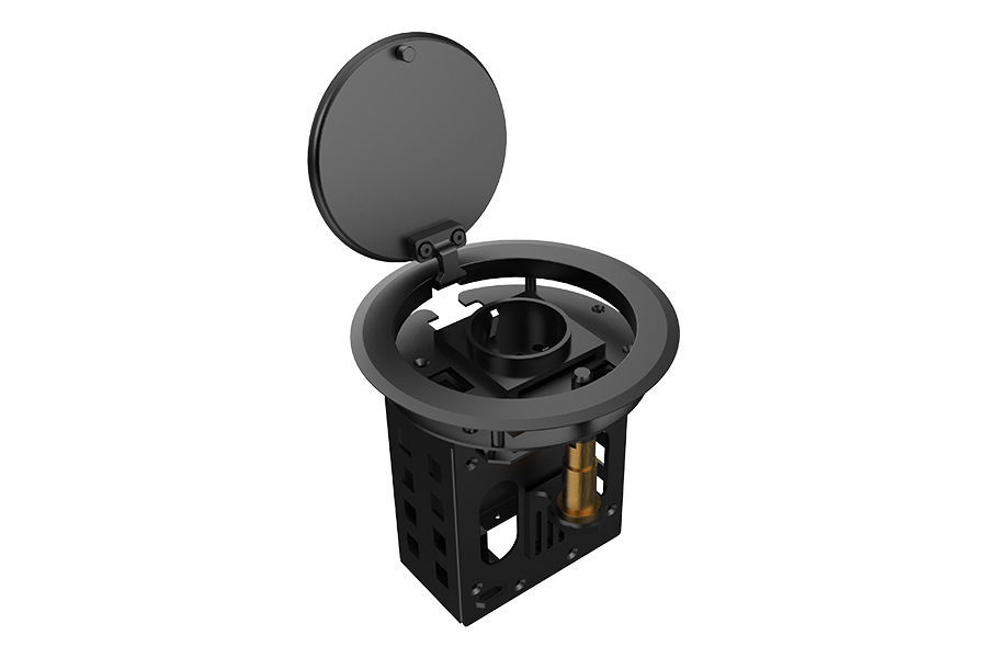 Лючок врезной в стол Wize Pro WRTS-RRTQ-B